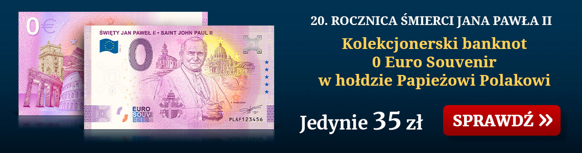 Kolekcjonerski banknot 0 Euro Souvenir w hołdzie Papieżowi Polakowi