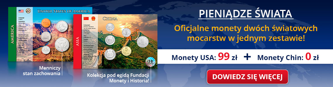 Oficjalne monety dwóch światowych mocarstw w jednej przesyłce