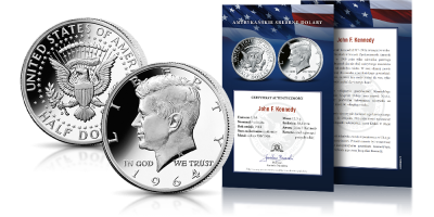 Kolekcja Amerykańskie Srebrne Dolary - oficjalne srebrne półdolarówki w folderze