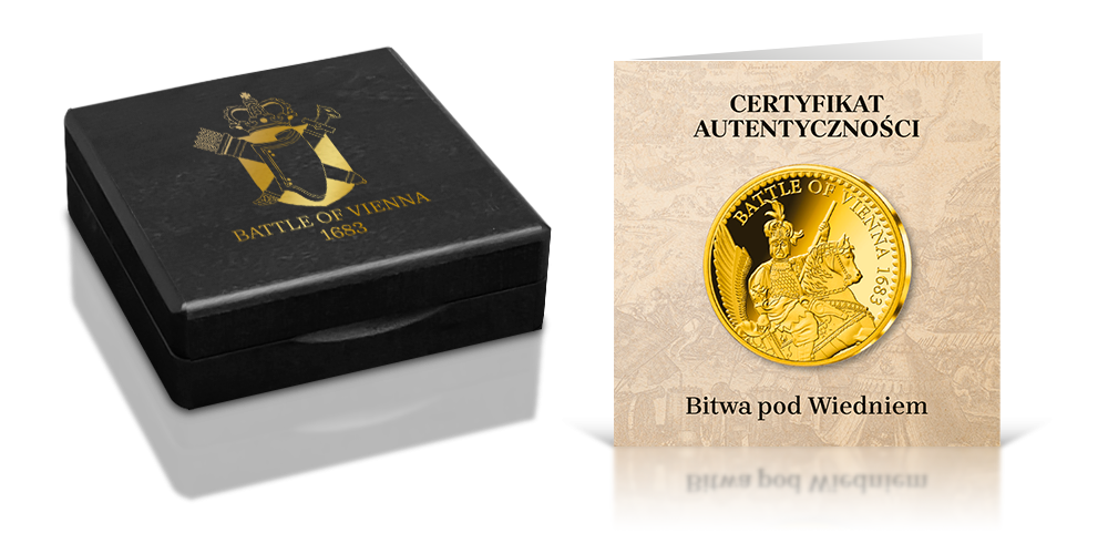  Bitwa o Wiedeń - pudełko i Certyfikat Autentyczności do złotej monety upamiętniającej Jana III Sobieskiego