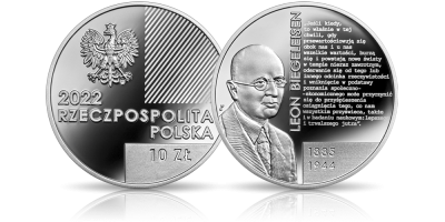Leon Biegeleisen - polski ekonomista na srebrnej monecie NBP 