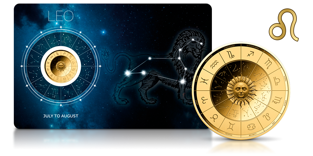 zlota-moneta-zodiak-lew-symbol