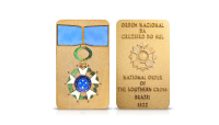   imponująca sztabka platerowana złotem z najwyższym odznaczeniem brazylijskim Krzyżem Południa