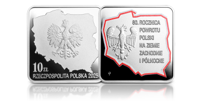 80. rocznica powrotu Polski na Ziemie Zachodnie i Północne - srebna moneta kolekcjonerska emitowana przez Narodowy Bank Polski
