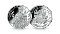 kolekcja srebrnych medali wszyscy świeci Franciszek