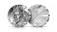 William Szekspir upamiętniony na monecie wybitej w czystym srebrze.