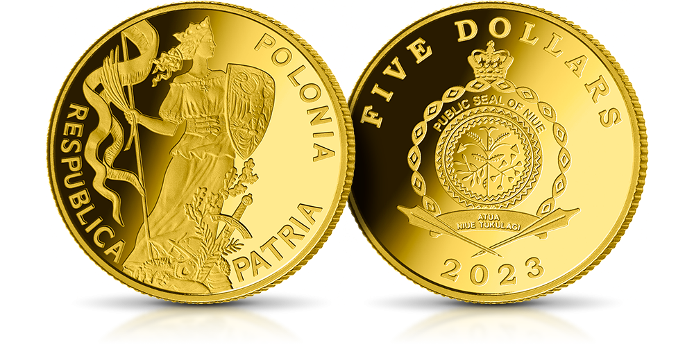 Polonia - symbol Polski - złota moneta