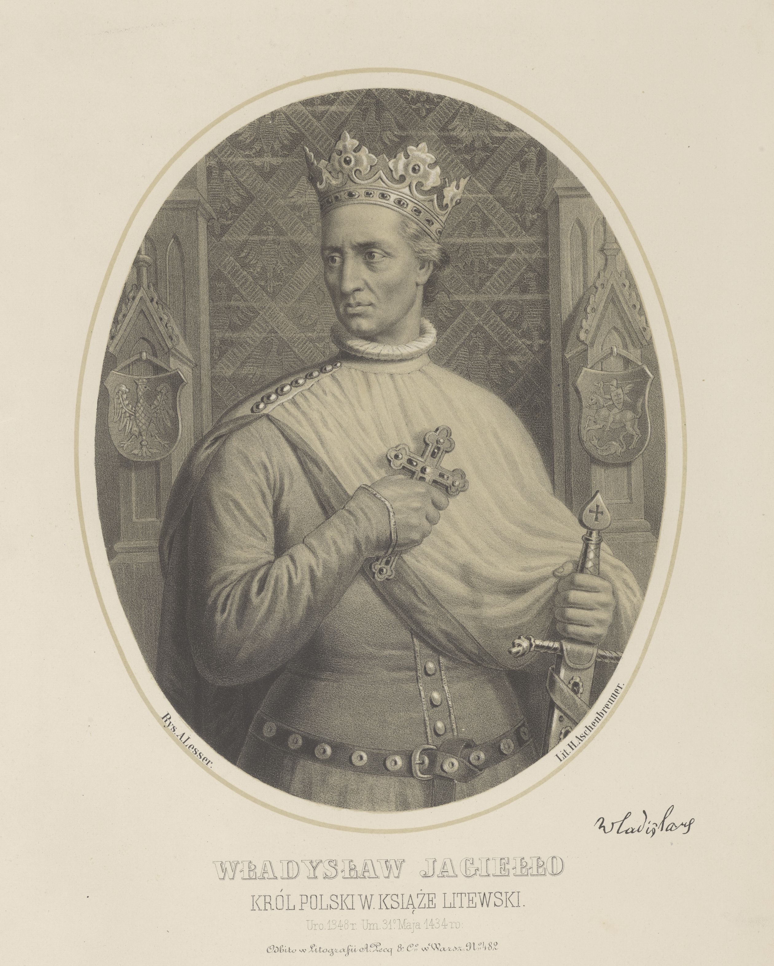 Aleksander Lesser, Władysław Jagiełło, litografia
