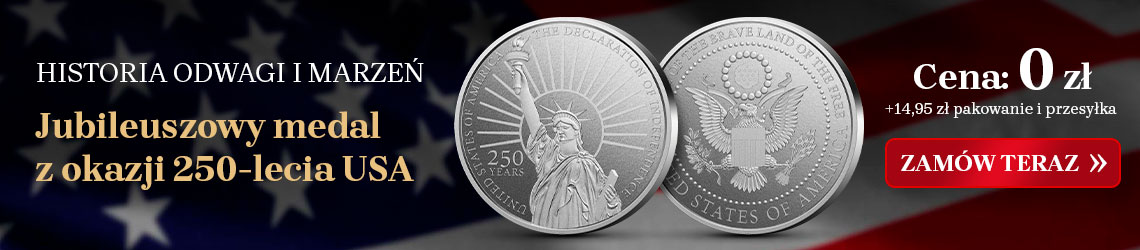 Bezpłątny medal upamiętniajacy 250-lecie Stanów Zjednoczonych Ameryki