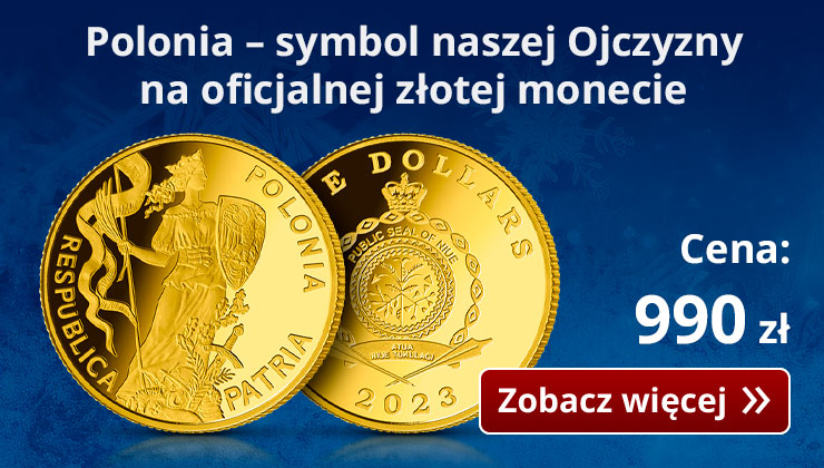 Polonia, symbol naszej Ojczyzny, na oficjalnej złotej monecie