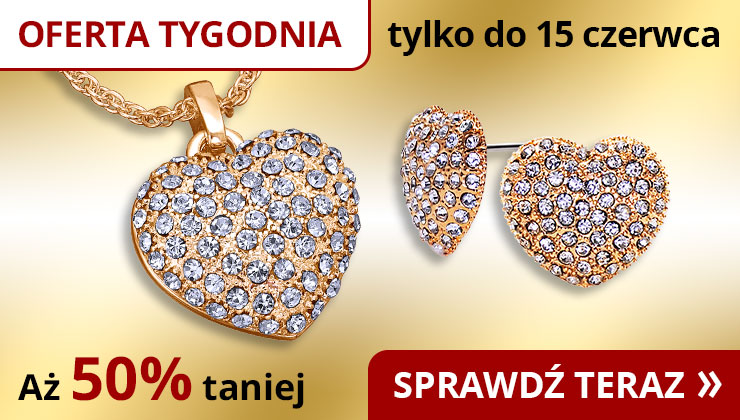 Pozłacana biżuteria z błyszczącymi kryształkami