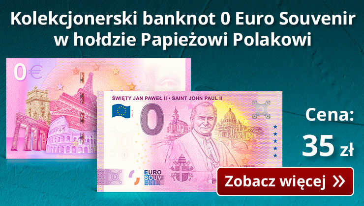 Kolekcjonerski banknot 0 Euro Souvenir w hołdzie Papieżowi Polakowi