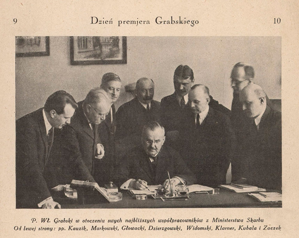 Minister Władysław Grabski wśród współpracowników, 1924 r.