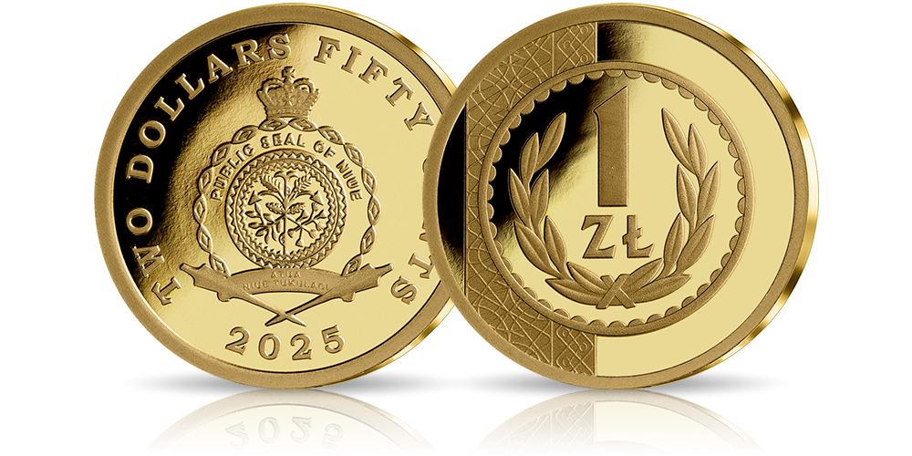 Awers i rewers monety o nominale 2,5 dolara