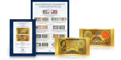 10 zł Kościuszko 1919 r. - replika najdroższego banknotu XX wieku w czystym złocie 