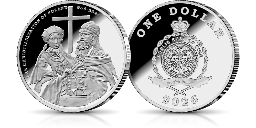 Srebrna moneta chrzest Polski - tylko 400 egz. z numerem menniczym, bitych 14.04.2026