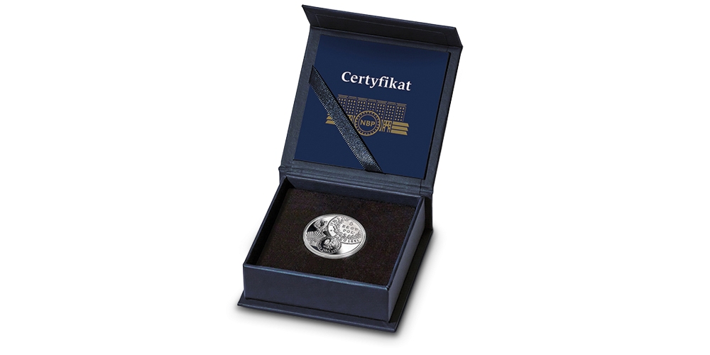 Srebrna moneta NBP o nomianle 20 zł - pudełko