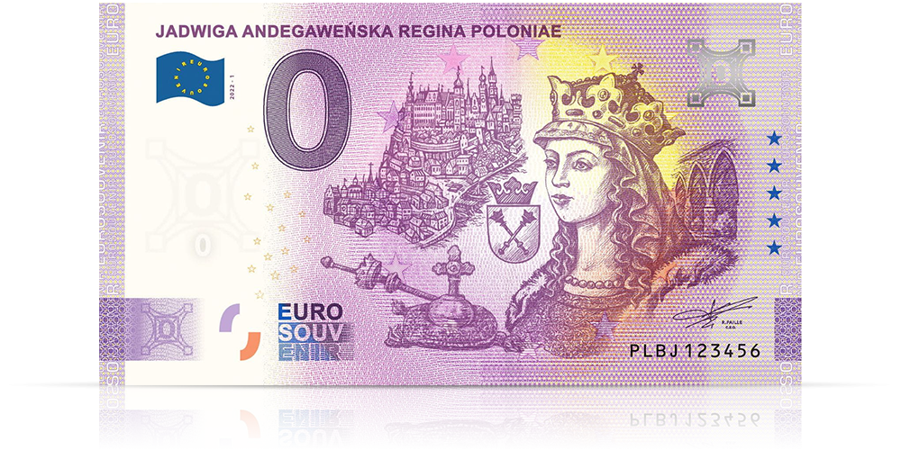 Kolekcja 7 najsłynniejszych polskich królowych - Banknot pamiątkowy 0 EUR upamiętniający królową Jadwigę