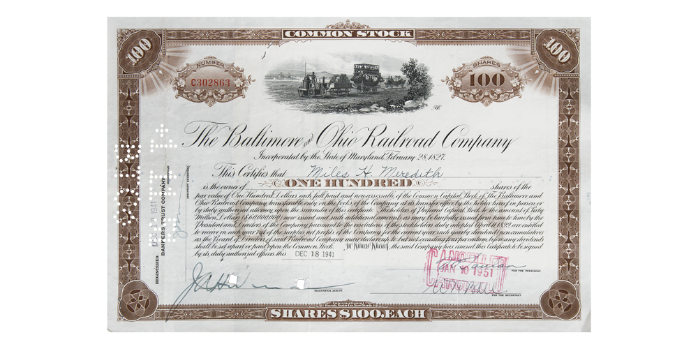 Baltimore and Ohio Railroad akcja Baltimore and Ohio Railroad akcja