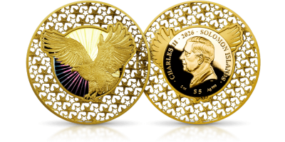 Bielik amerykański - srebrna moneta uszlachetniona złotem