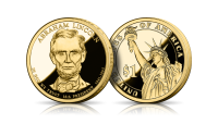  Słynne amerykańskie dolary prezydenckie uszlachetnione czystym złotem. Abraham Lincoln 16 prezydent USA.