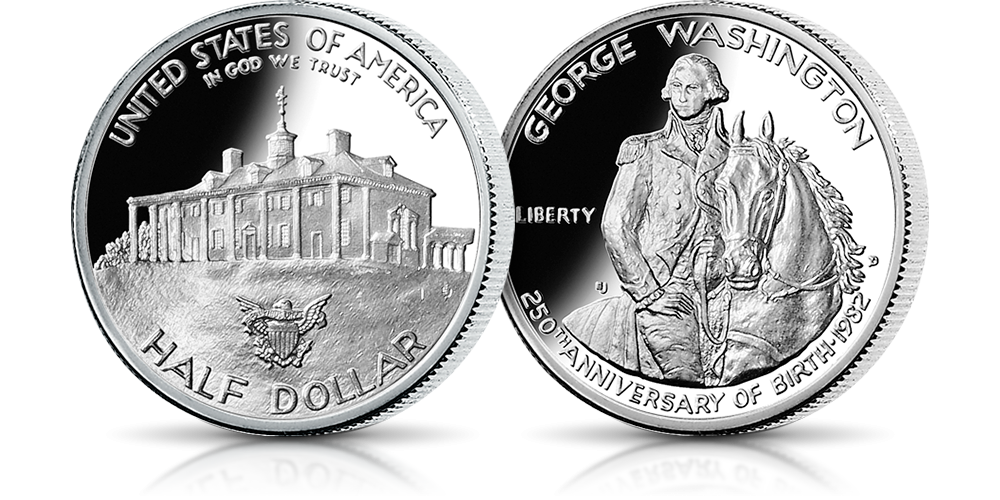 USA 1982 półdolarówka Jerzy Waszyngton - moneta rozpoczynająca kolekcję Amerykańskie Srebrne Dolary USA 1982 półdolarówka Jerzy Waszyngton - moneta rozpoczynająca kolekcję Amerykańskie Srebrne Dolary