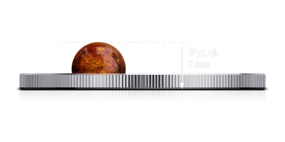 Prawdziwy polski bursztyn na powierzchni monety.