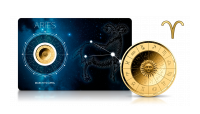 Zodiak na złotej monecie.