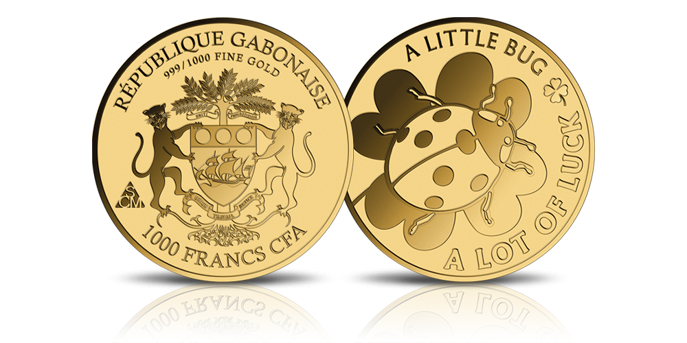 Moneta wykonana z czystego złota próby 999/1000.