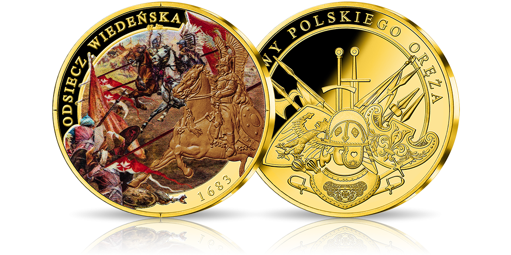  Bitwa pod Wiedniem na medalu platerowanym 24-karatowym złotem