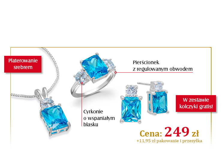 Zestaw z cyrkoniami inspirowany biżuterią księżnej Diany 