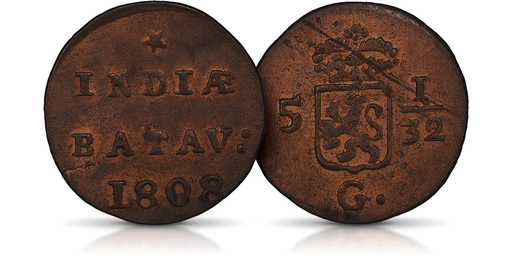 Batawia moneta pół duita 1/32 guldena