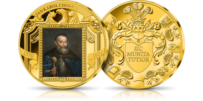Platerowany złotem medal z portretem Jana Karola Chodkiewicza