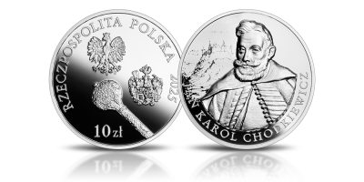 Jan Karol Chodkiewicz - srebrna moneta kolekcjonerska emitowana przez Narodowy Bank Polski