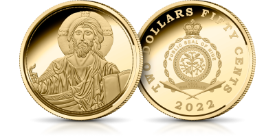 Chrystus Pantokrator na monecie wybitej w czystym złocie