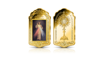  jezus miłosierny na medalu uszlachetnionym złotem