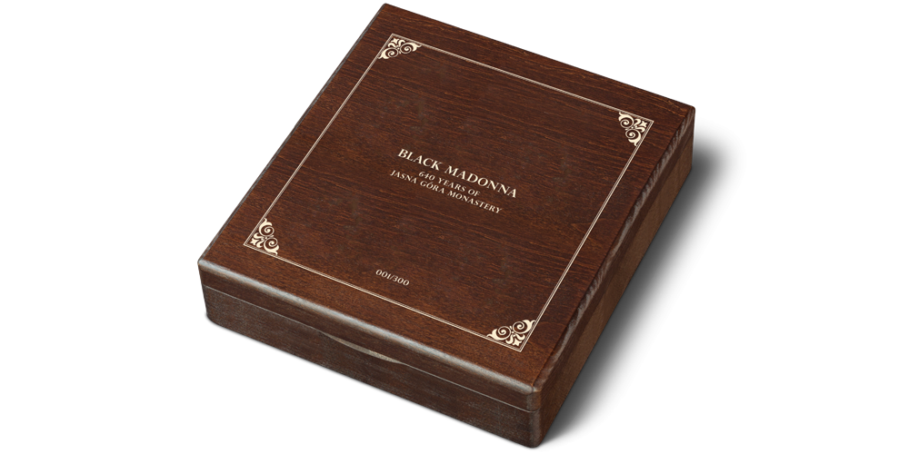  eleganckie drewniane pudełko do ekspozycji srebrnej monety
