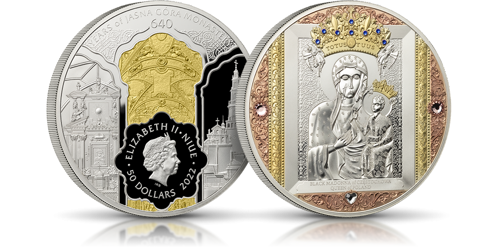 czarna madonna na monecie o wadze aż 1kg czystego srebra czarna madonna na monecie o wadze aż 1kg czystego srebra