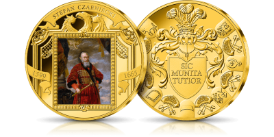 Platerowany złotem medal z portretem Stefana Czarnieckiego