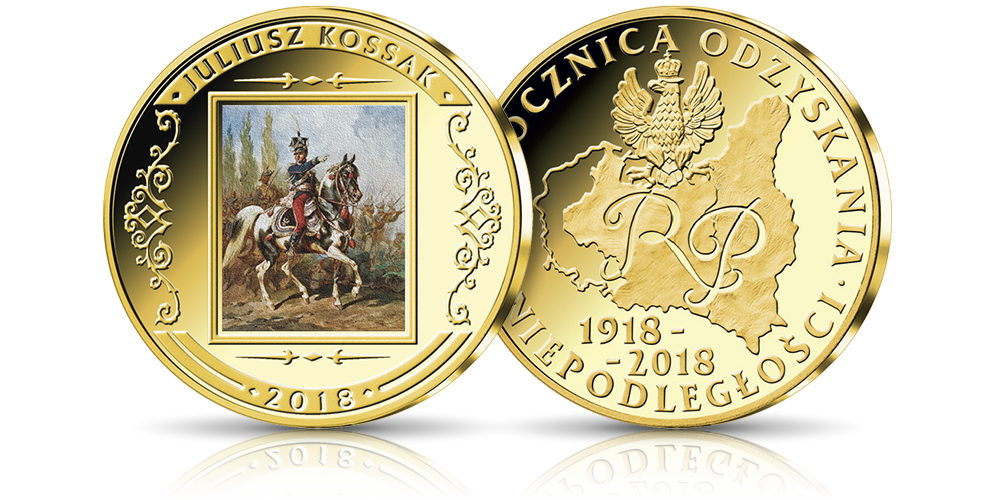 Dąbrowski na czele Legionów. Medal uszlachetniony czystym złotem. Dąbrowski na czele Legionów. Medal uszlachetniony czystym złotem.