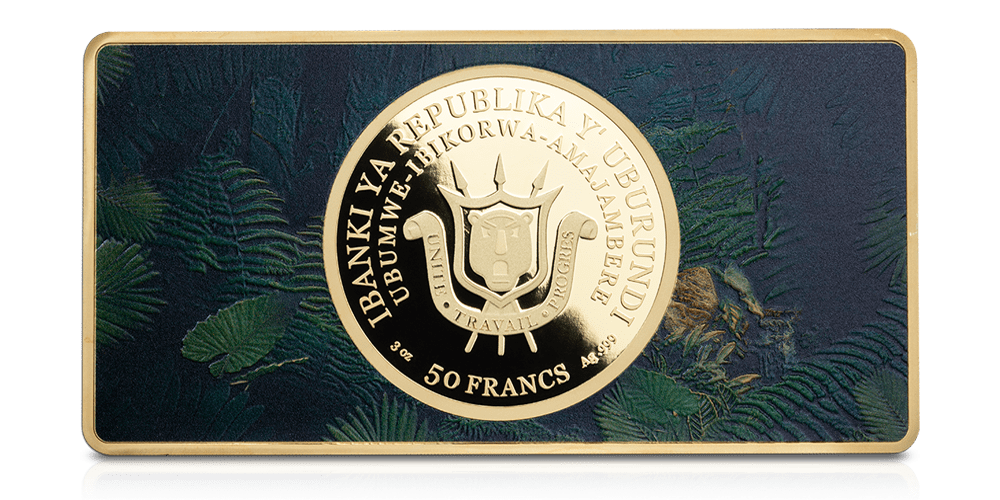 Moneta ozdobiona zjawiskowym tampondrukiem.