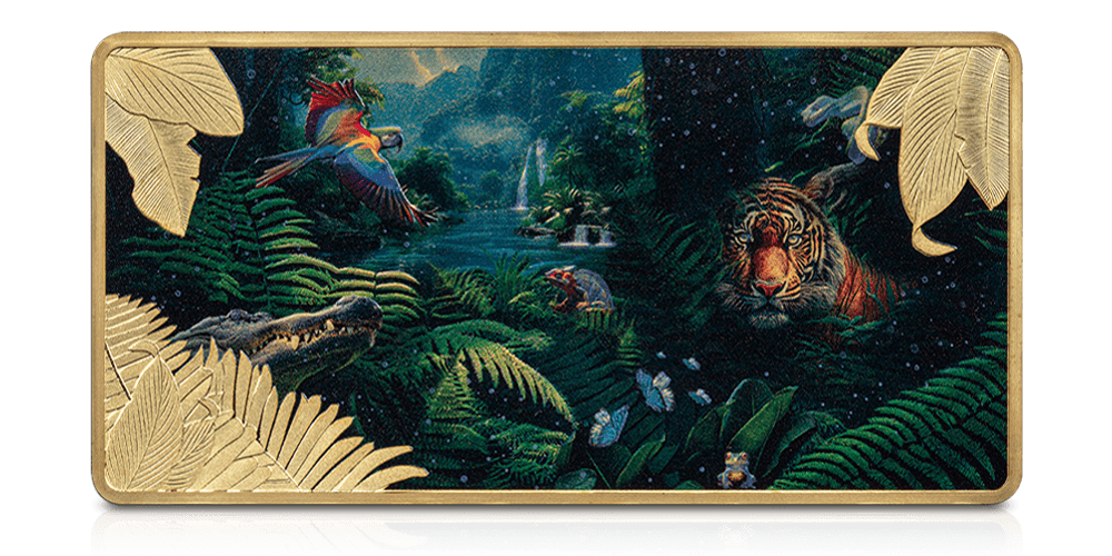 Srebrna moneta Dżungla nocą.