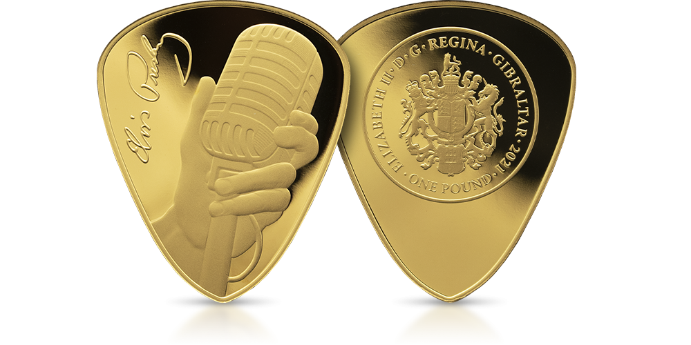 Ściśle limitowana moneta z czystego złota w kształcie kostki gitarowej!