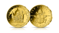 Uszlachetniony czystym zlotem medal upamiętniajacy Jana Pawła II - Habemus Papam