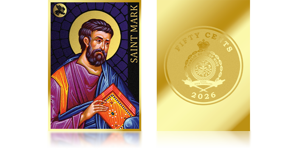   św. Marek Ewangelista na monecie z czystego złota