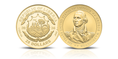 George Washington - moneta wykonana z czystego złota 