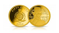 Giuseppe Verdi na złotej monecie.