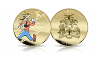 Goofy na monecie platerowane 24-karatowym złotem.
