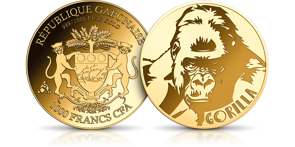 Moneta wykonana z czystego złota próby 999/1000.