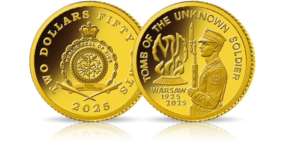 100-lecie Grobu Nieznanego Żołnierza w Warszawie - złota moneta.